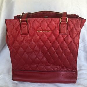 Vera Bradley Leather Quilted Nora Tote Tango Red
